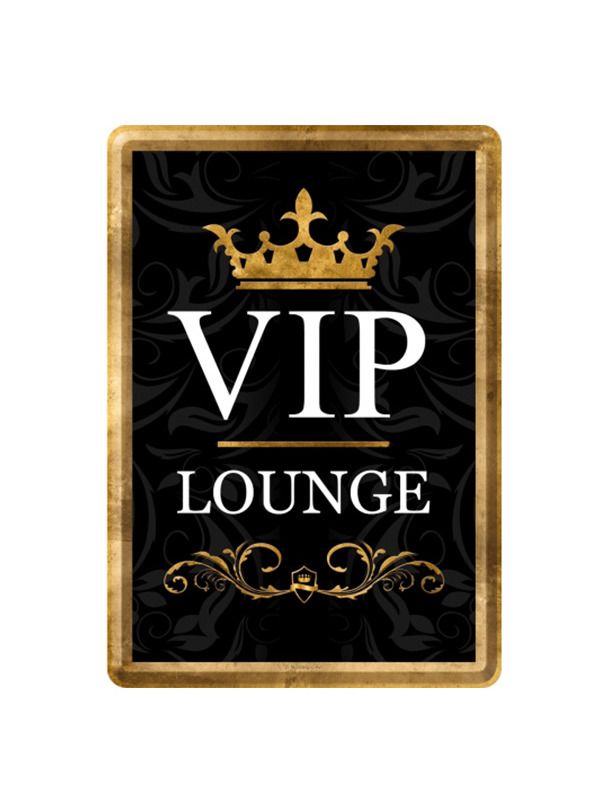 Blechschild Postkarte 10x14 cm VIP Lounge