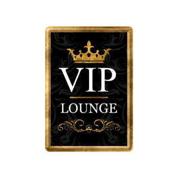 Blechschild Postkarte 10x14 cm VIP Lounge