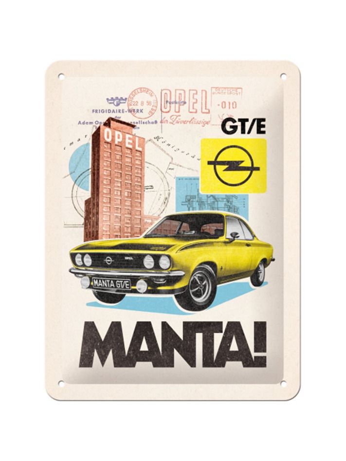 Blechschild 15x20 cm Opel Manta! GT/E 