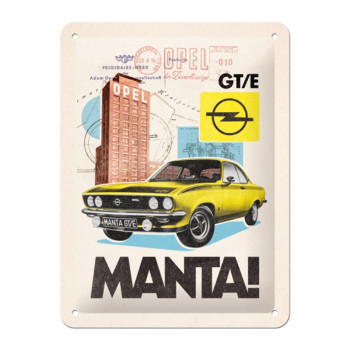 Blechschild 15x20 cm Opel Manta! GT/E 