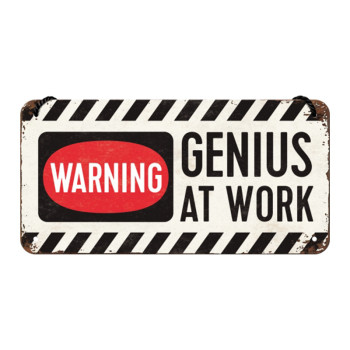 Hängeschild 10x20 cm Warning!