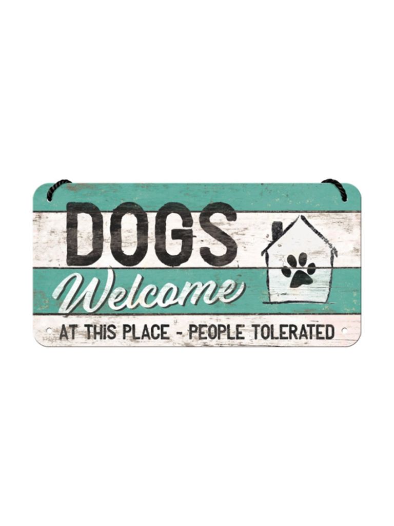 Hängeschild 10x20 cm Dogs Welcome