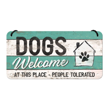 Hängeschild 10x20 cm Dogs Welcome