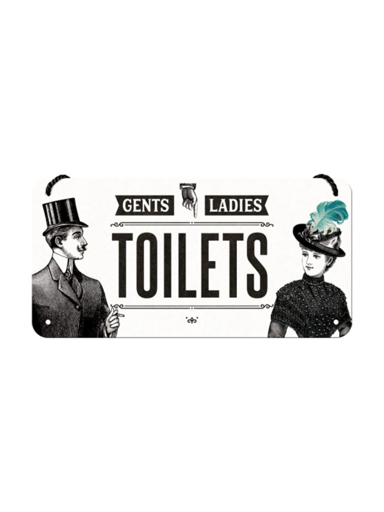 Hängeschild 10x20 cm Gents and Ladies Toilets