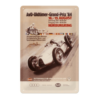 Blechschild 20x30 cm Audi AvD Oldtimer Grand Prix