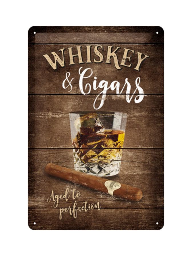 Blechschild 20x30 cm Whiskey & Cigars