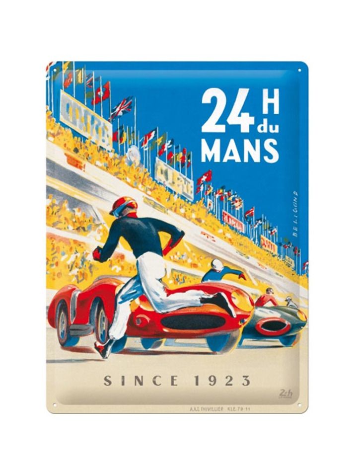 Blechschild 40x30 cm 24h Le Mans - Racing Poster Blue 