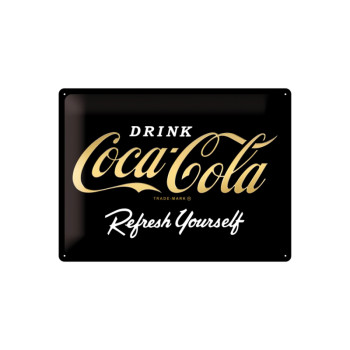 Blechschild 40x30 cm Coca-Cola Refresh Yourself (Special Black Edition) 