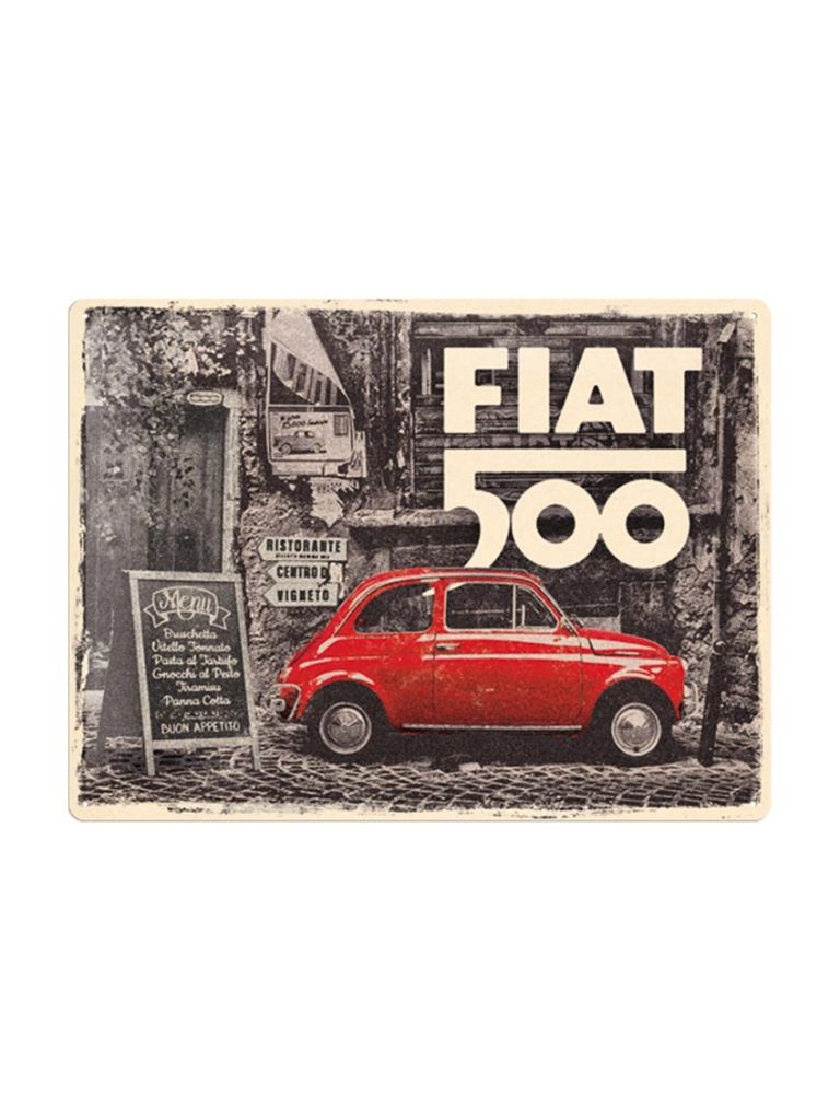 Blechschild 40x30 cm Fiat 500 (Retro)