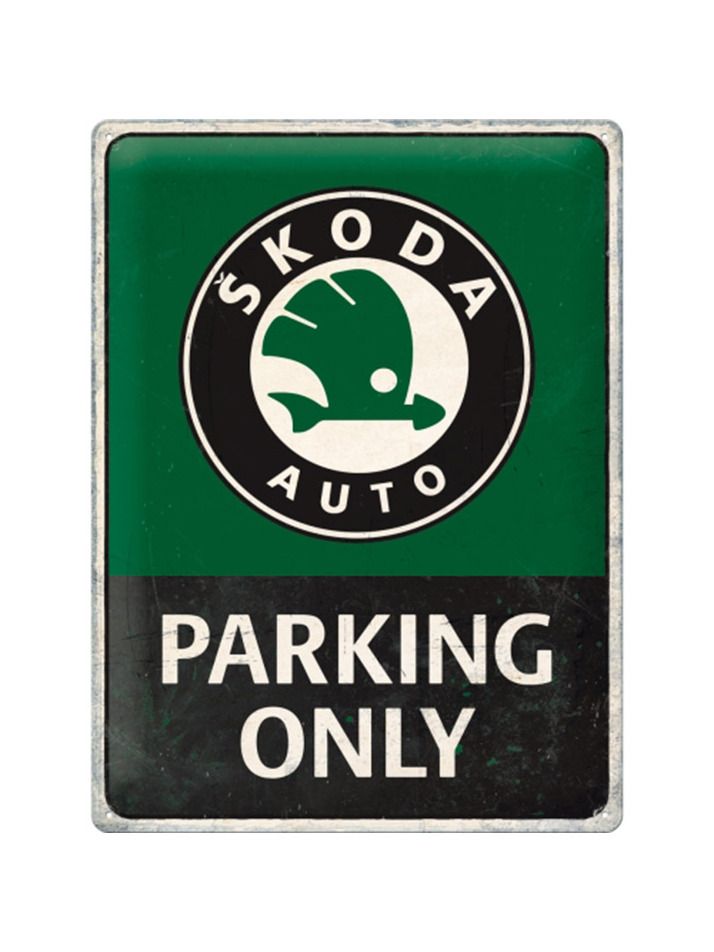 Blechschild 30x40 cm Skoda Parking Only
