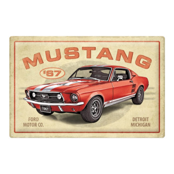 Blechschild 60x40 cm Ford Mustang GT 1967 Red