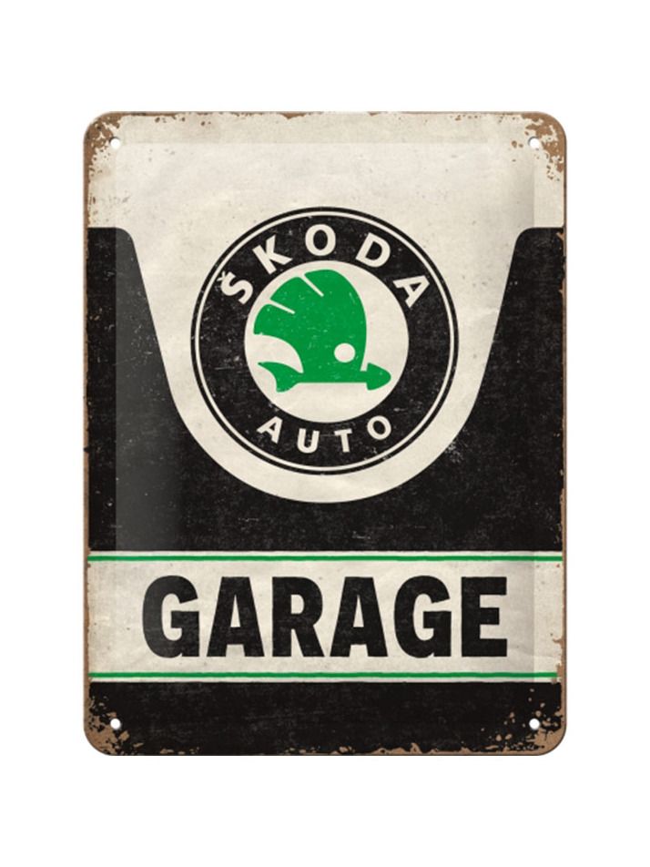 Blechschild 15x20 cm Skoda Garage