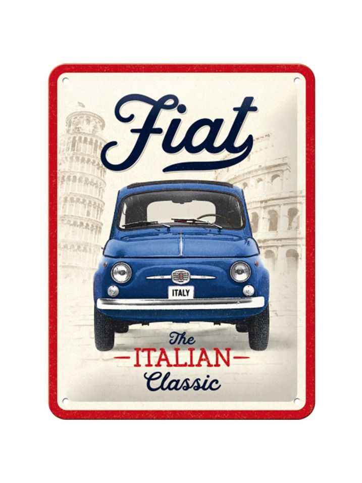 Blechschild 15x20 cm Fiat 500 The Italian Classic