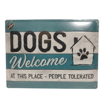 Blechschild 40x30 cm Dogs Welcome