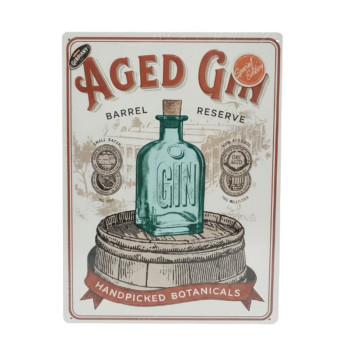 Blechschild 30x40 cm Aged Gin Barrel Reserve