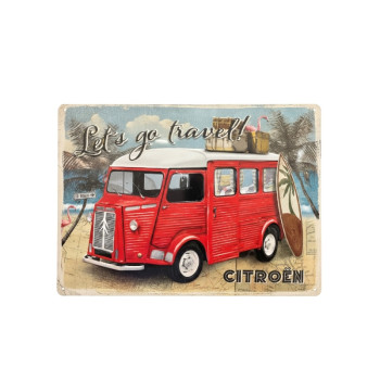 Blechschild 30x40 cm Citroen Type H Let is go travel