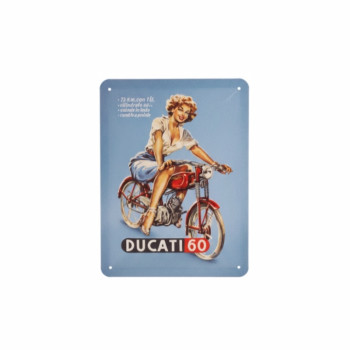 Blechschild 15x20 cm Ducati Cilindrata 60 Pin Up