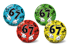 Míč 67/six seven nafouknutý 11cm 4 barvy