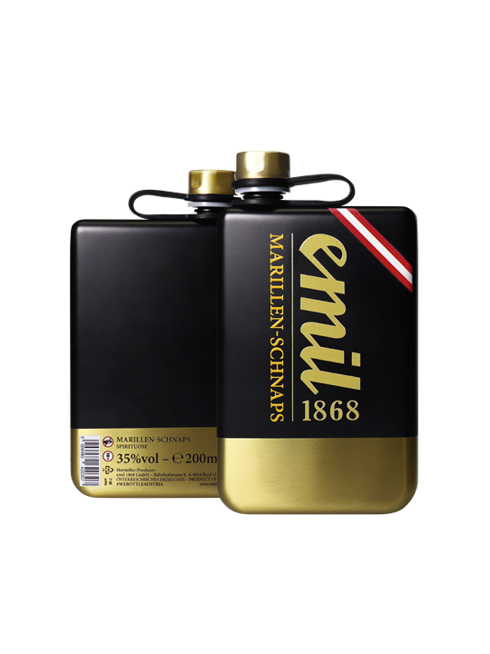 Emil Apricot Schnapps 0,2 l 35% gold-black