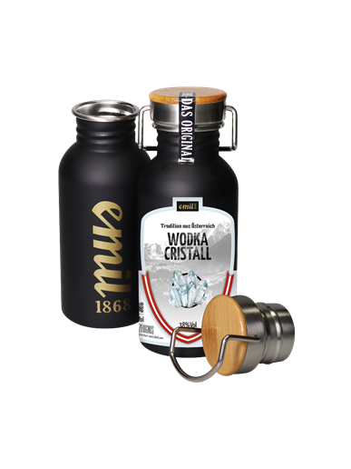 Emil Cristall Vodka 0,5 l 38% Stainless Steel Bootle