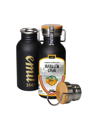 Emil Apricot Liqueur 20% 0,5 l Stainless Steel Bottle