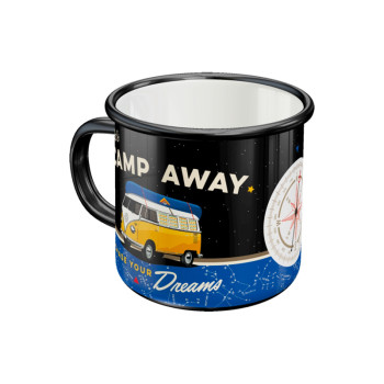Metall Tasse VW Bulli Let's Camp Away Night