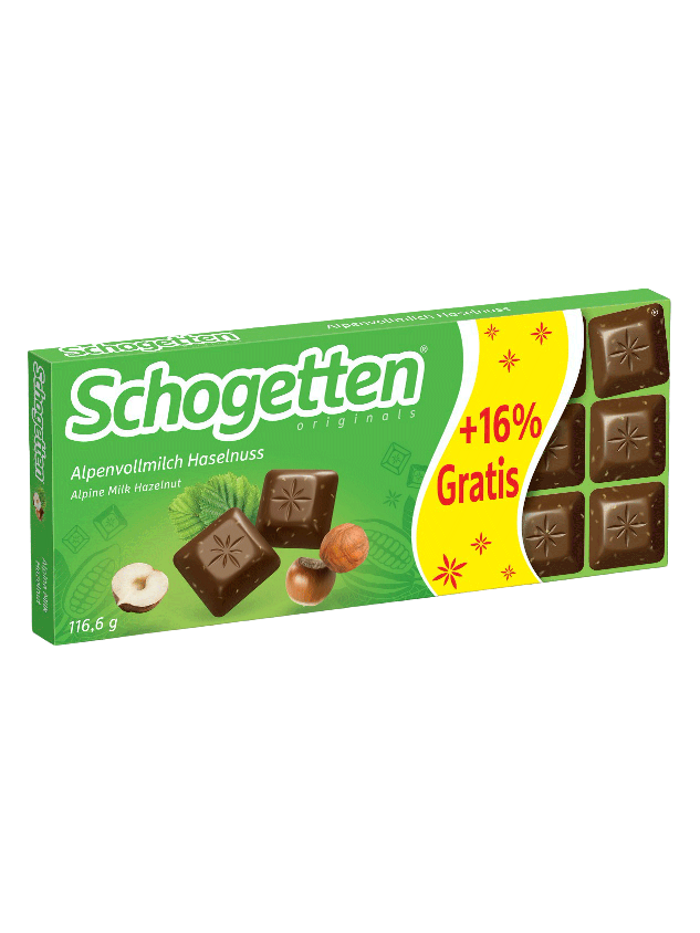 Schogetten Alpine Milk Chocolate with Hazelnut 116 g
