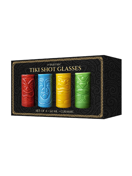 MIKAMAX Tiki Shot Glasses Ceramic