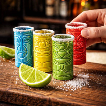 MIKAMAX Tiki Shot Glasses Ceramic - 2