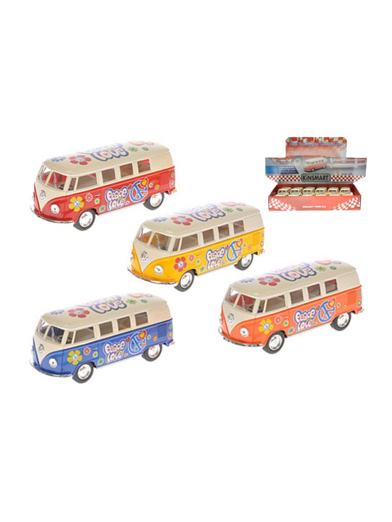 Kinsmart Autobus Volkswagen 13cm kov na zpětný chod 4barvy