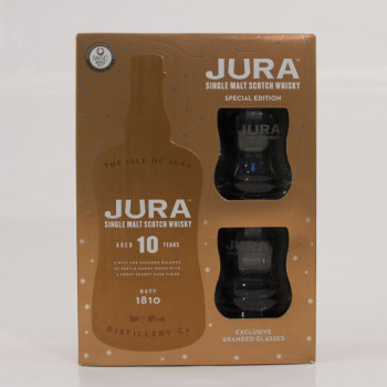 Isle of Jura 10Y 0,7L 40% + 2 glass