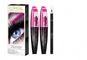 L'Oréal Mascara SEt :2x Miss Manga + 1 Contour Black - 1