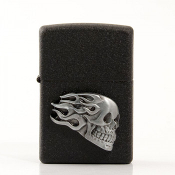 ZIPPO Black Crackle Emblem "Space Flame Skull" 2005364 - 1