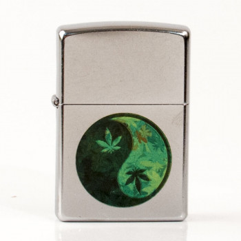 ZIPPO street chrome color "Cannabis Yin Yang" 60003681 - 1