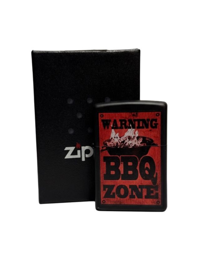 Zippo schwarz color "Warning BBQ Zone" 60003852