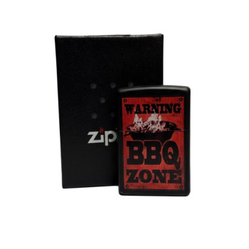 Zippo schwarz color "Warning BBQ Zone" 60003852