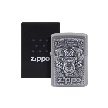ZIPPO street cr. Plakette "The Power of V Motor" 2005714