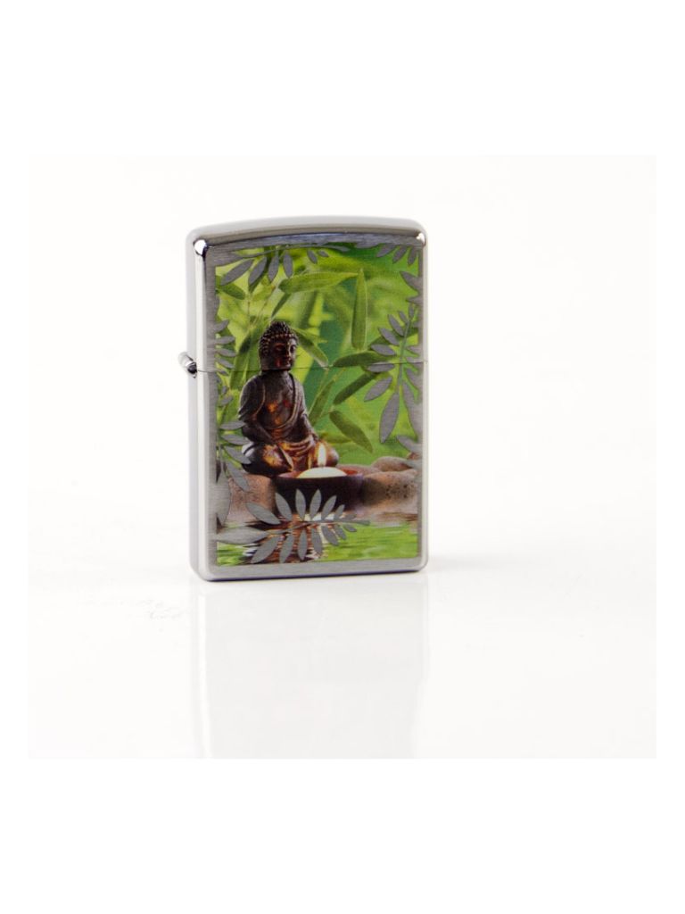 Zippo chrom gebürstet color "Buddha Green"60002309