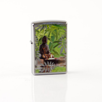 Zippo chrom gebürstet color "Buddha Green"60002309