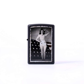 Zippo Flag Woman Saluting