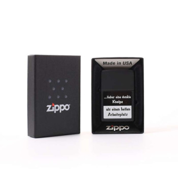 ZIPPO schwarz color "...lieber eine dunkle Kneipe" Eg