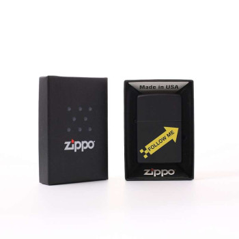 ZIPPO schwarz color "FOLLOW ME" Eg