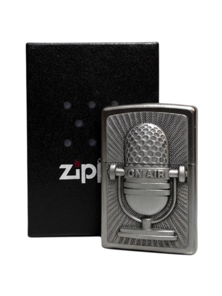 Zippo sat.fin.Plakette "Microphone Retro Style" 2004656