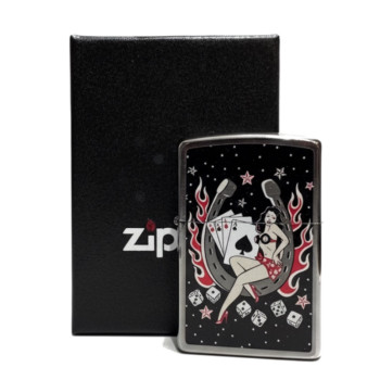 Zippo chrom geb. color "Lady Luck" 60002486