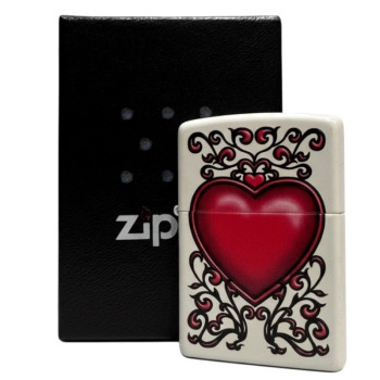 Zippo weiß col.  Heart Ornamental 2002779