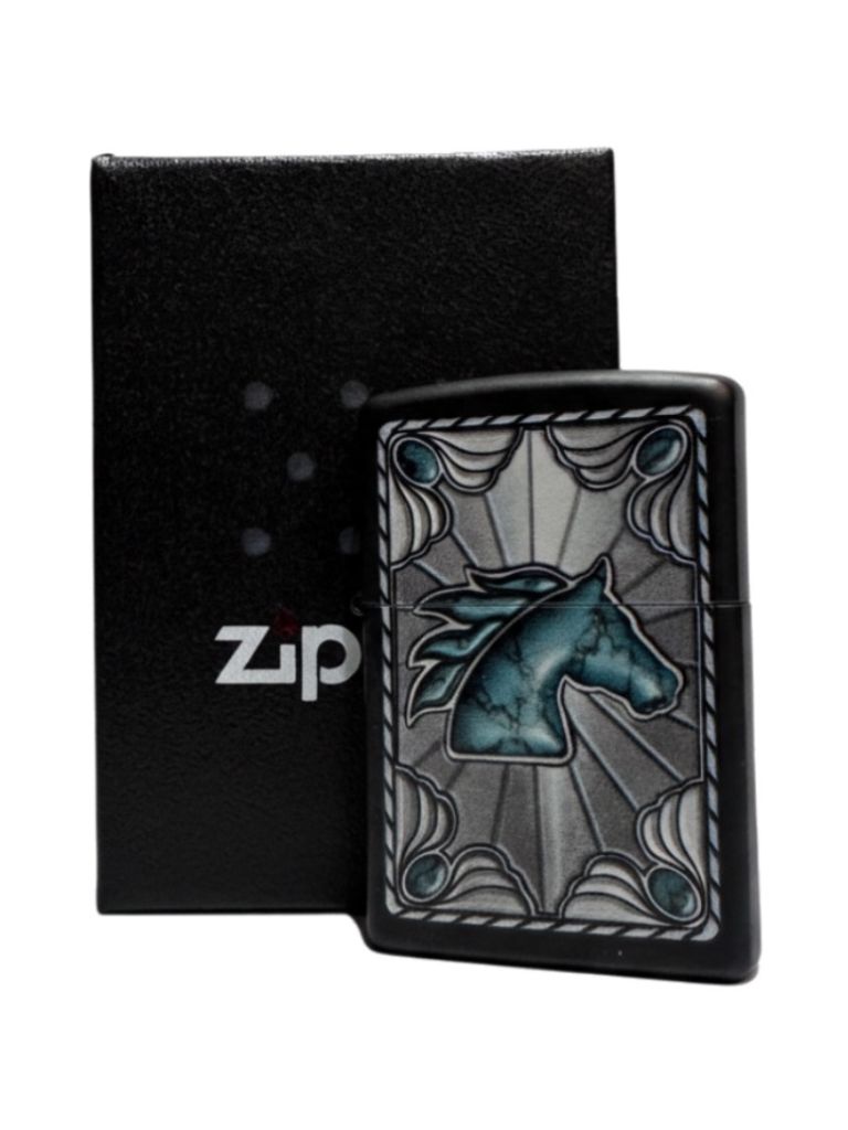 Zippo schwarz color "Turquoise Buckle" 60000044
