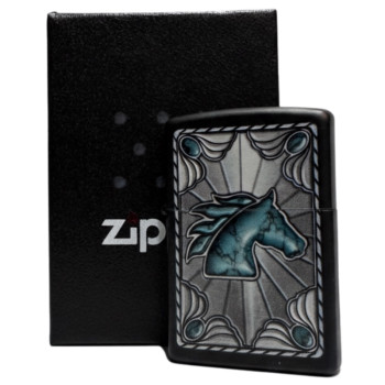 Zippo schwarz color "Turquoise Buckle" 60000044