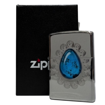 Zippo chrom pol. col/grav."Turquoise Broch" 60000045