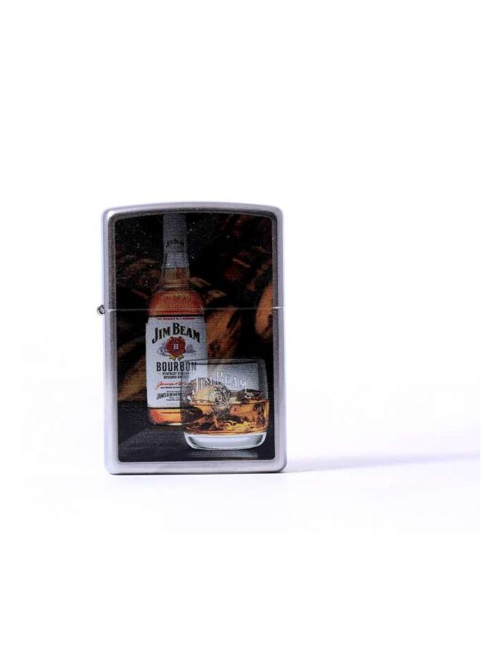 Zippo street chrom color Jim Beam bottle + glass 2003518