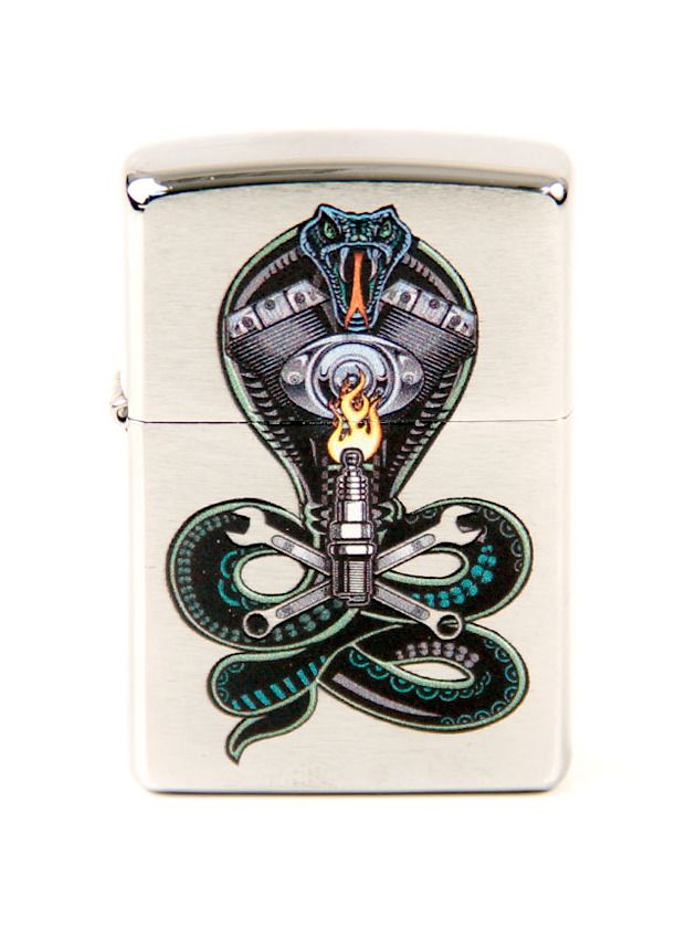 ZIPPO chrom gebürstet color "Snake Engine" 60004393